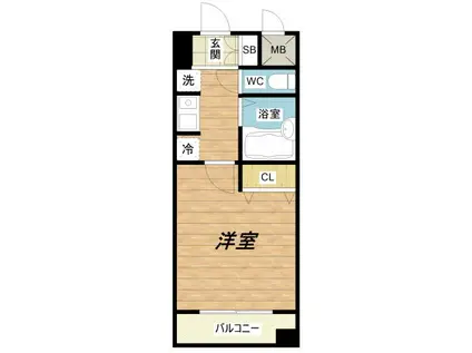 HOPECITY天神橋(1K/9階)の間取り写真