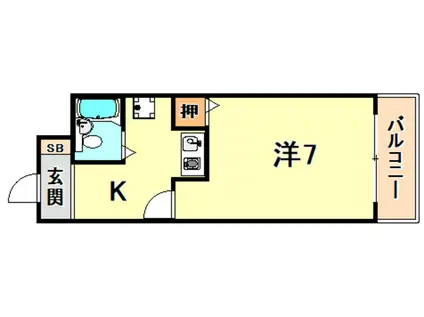 メゾンブランシェ大町(1K/2階)の間取り写真
