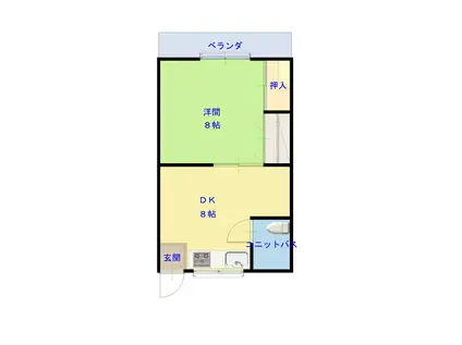 和田アパート(1DK/2階)の間取り写真