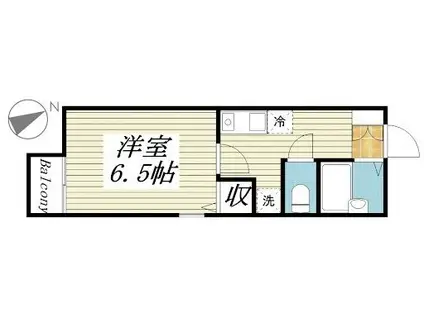 オリベックス高松(1K/2階)の間取り写真