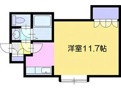 文京台レジデンスII(ワンルーム/1階)の間取り写真