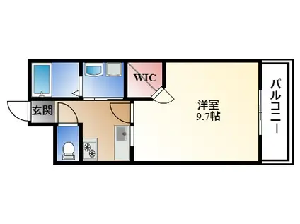 KII-OKASAN B.参番館(1K/4階)の間取り写真