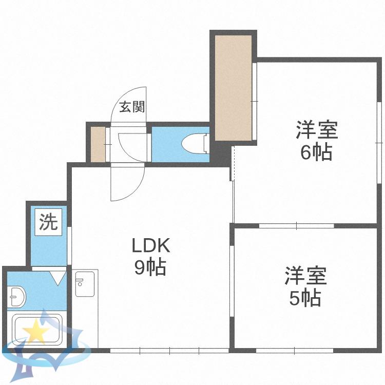 遠藤ハイツ(2LDK/1階)の間取り写真