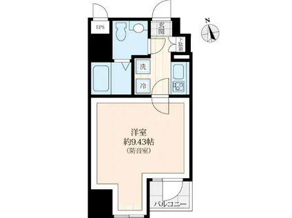 ラシクラスラゾ銀座イースト(1K/6階)の間取り写真