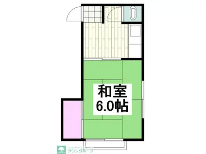 中澤荘(1K/2階)の間取り写真