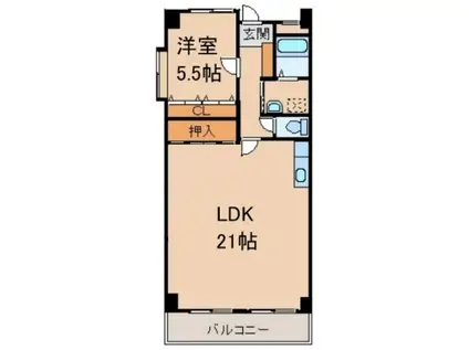 サンロイヤル小雑賀(1LDK/3階)の間取り写真