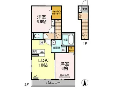 イーストパレス(2LDK/2階)の間取り写真