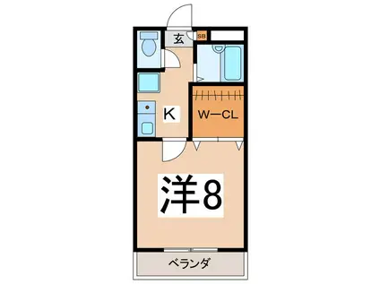 EVER GREEN(1K/1階)の間取り写真