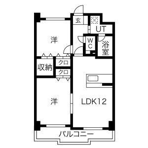 ヴィラ・ヴェール(2LDK/3階)の間取り写真
