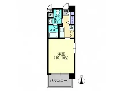 AXS伊島(1K/5階)の間取り写真