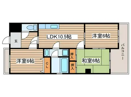 ビアメゾン竹越(3LDK/1階)の間取り写真