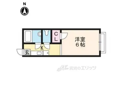 グリーンズA棟(1K/2階)の間取り写真