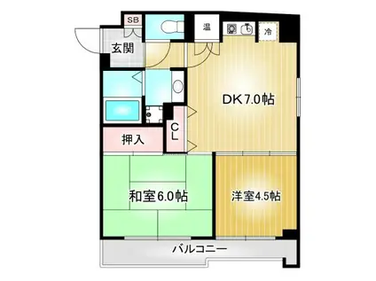 マノアール泉(2DK/4階)の間取り写真