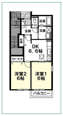 アーバニズム25B(2LDK/1階)の間取り写真