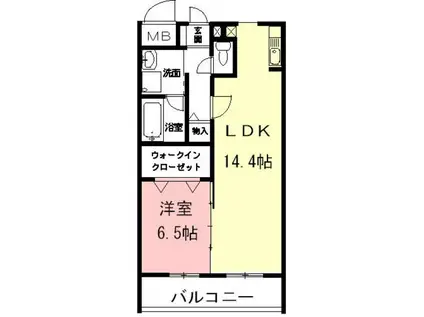 ポルテ ボヌール(1LDK/1階)の間取り写真