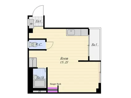 はすぬまホームズ(ワンルーム/2階)の間取り写真