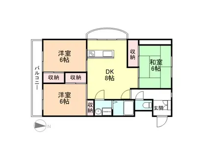 リバーサイド柏(3DK/3階)の間取り写真