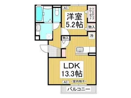 エスポワール東和田(1LDK/1階)の間取り写真