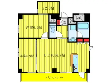 VERDESIAN(2SLDK/10階)の間取り写真