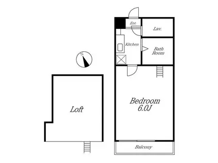 ロッシェル南台第6(1K/2階)の間取り写真