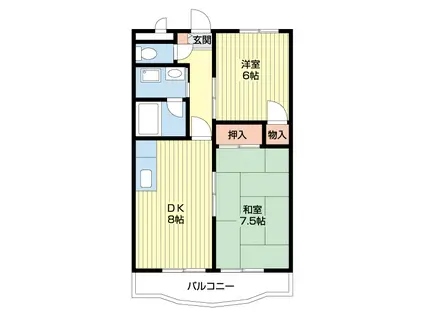 リステル松木(2DK/2階)の間取り写真