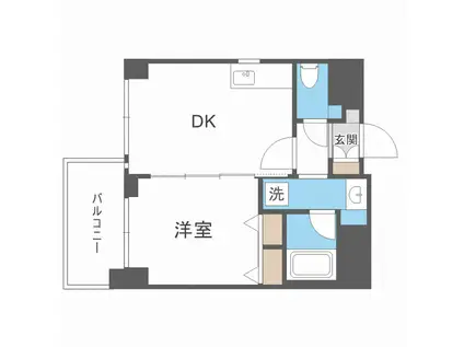 エステムコート難波VIエント(1DK/11階)の間取り写真