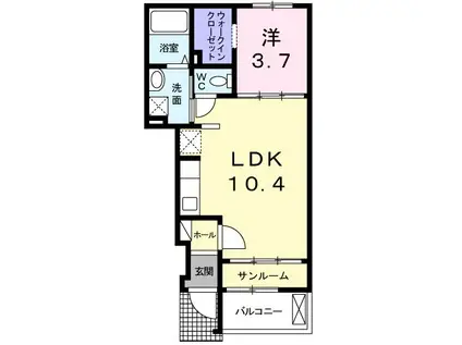 ステラ ルーチェ(1LDK/1階)の間取り写真
