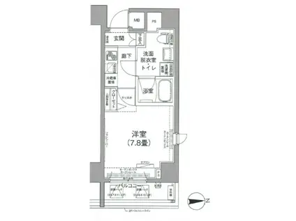 アイル秋葉原ノースドゥーエ(1K/4階)の間取り写真