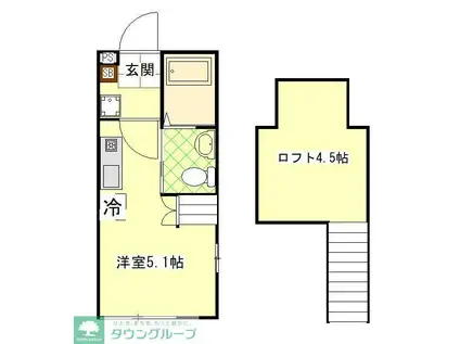 アルトゥーラ戸塚(ワンルーム/2階)の間取り写真