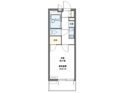 ワコウサンハイツC棟(1K/2階)の間取り写真