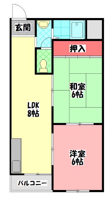 コンコード千林大宮(2LDK/5階)の間取り写真