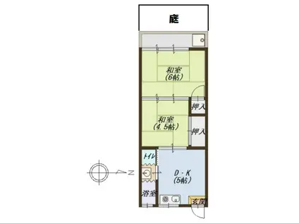 弥栄マンションI(2DK/2階)の間取り写真