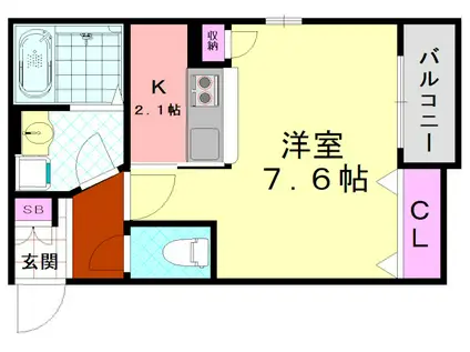 サイプレス加美II(1K/1階)の間取り写真