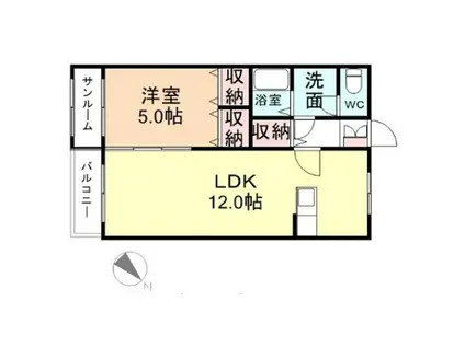 ドリーム8(1LDK/3階)の間取り写真