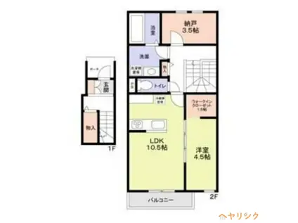 守山区守山三丁目計画B棟(1LDK/2階)の間取り写真