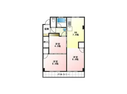 ロイヤルシャトー(2LDK/1階)の間取り写真