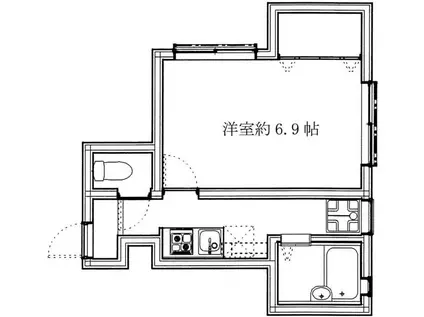 アニマジョーネ(1K/1階)の間取り写真