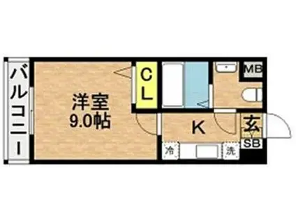 和光レジデンス博多(1K/4階)の間取り写真