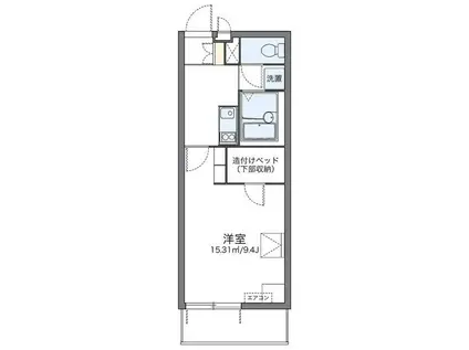 レオパレスグリーンパイン松本(1K/1階)の間取り写真