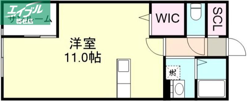 96APT(ワンルーム/2階)の間取り写真