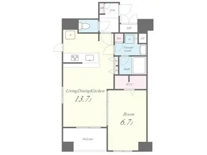 AVENIR東麻布(1LDK/10階)の間取り写真