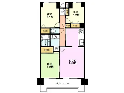 ファミール国分寺(3LDK/2階)の間取り写真