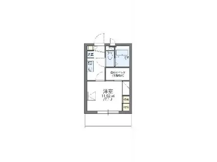 レオパレスクレメント(1K/3階)の間取り写真