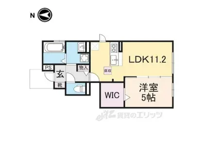 ドミール・エビス2(1LDK/1階)の間取り写真