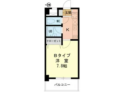 メゾン・ド・フルール(1K/3階)の間取り写真