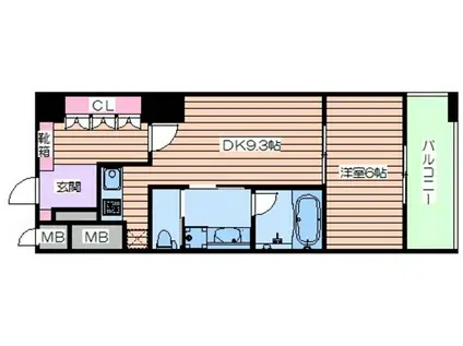 リーガル四ツ橋立売堀II(1DK/6階)の間取り写真