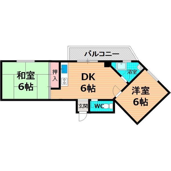 今清マンション(2DK/2階)の間取り写真