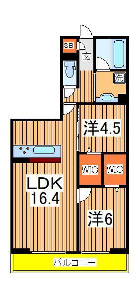 ローテ ベルク(2LDK/2階)の間取り写真