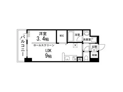 ルキシア大町西公園(1LDK/4階)の間取り写真