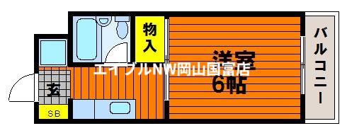 シャルム岡本(1K/3階)の間取り写真